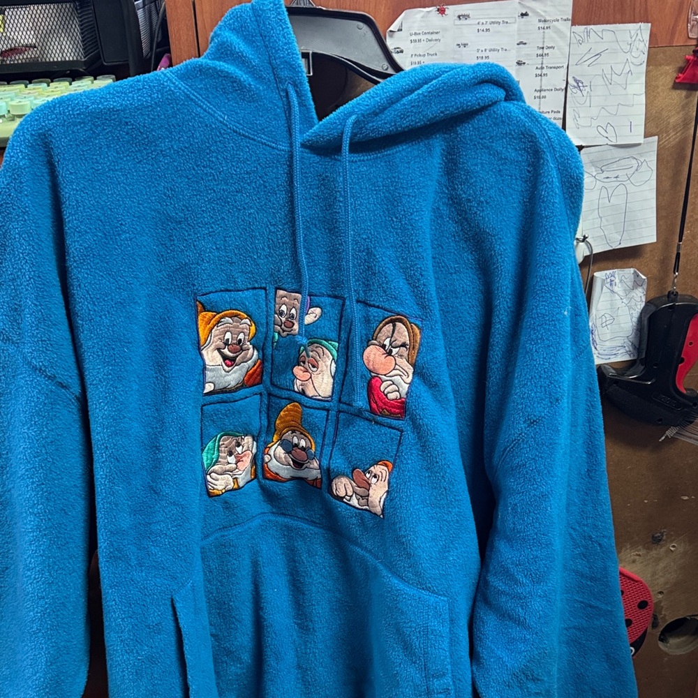Disney Vibrant Blue 7 dwarfs Fleece Hoodie